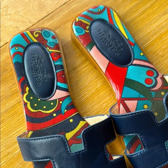 Colorful H Cut Paisley Slip-On Sandals Women’s size 37/6.5 - Picture 10 of 11